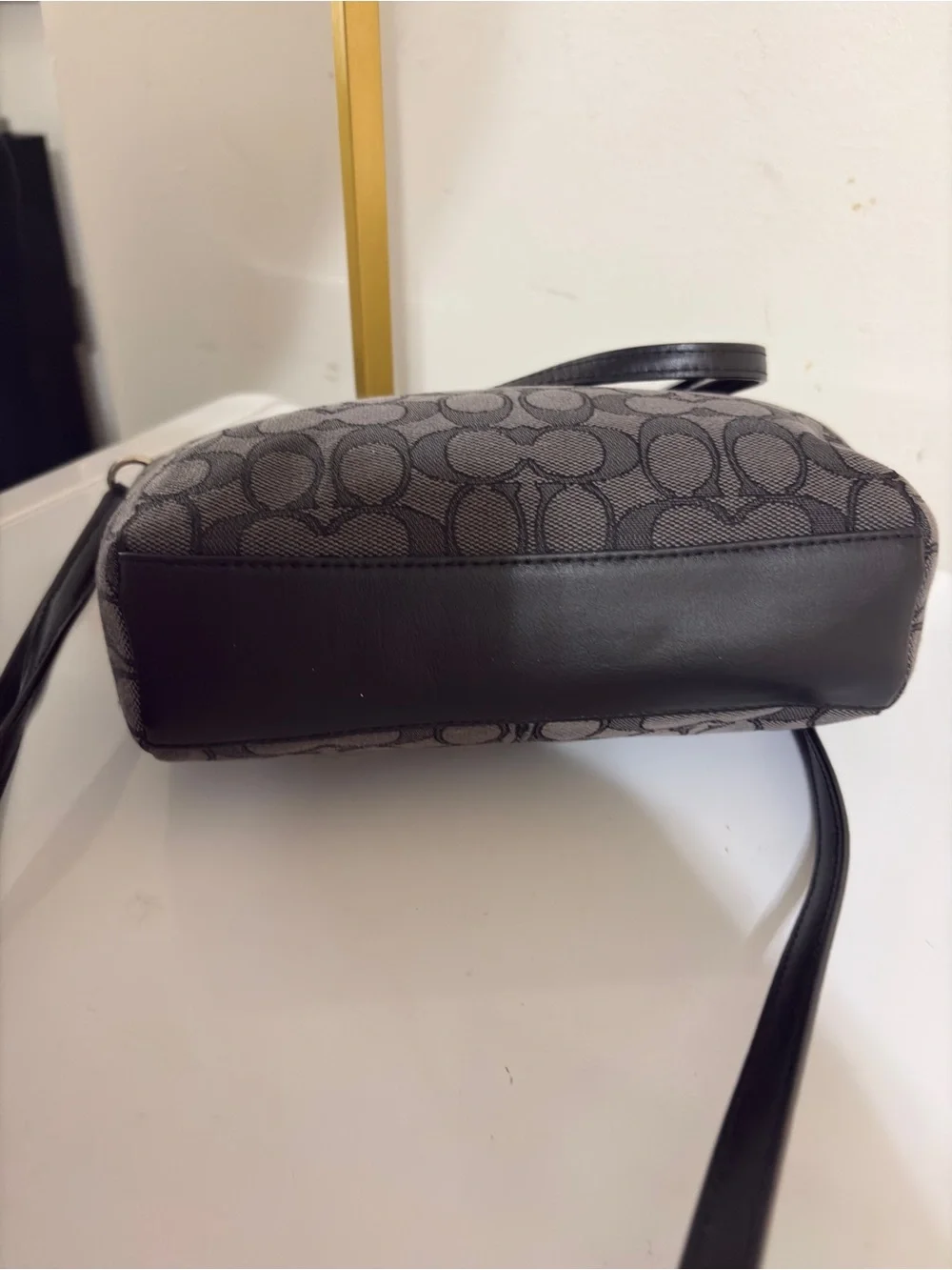 Coach Lesley Gray/Black Signature Satchel